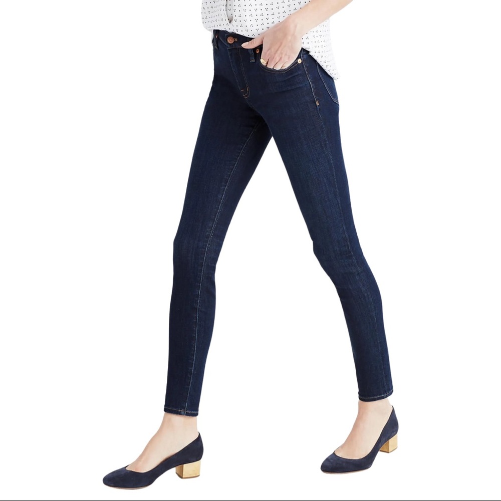 Madewell 9” High Riser Skinny Dark Wash Jeans Larkspur
